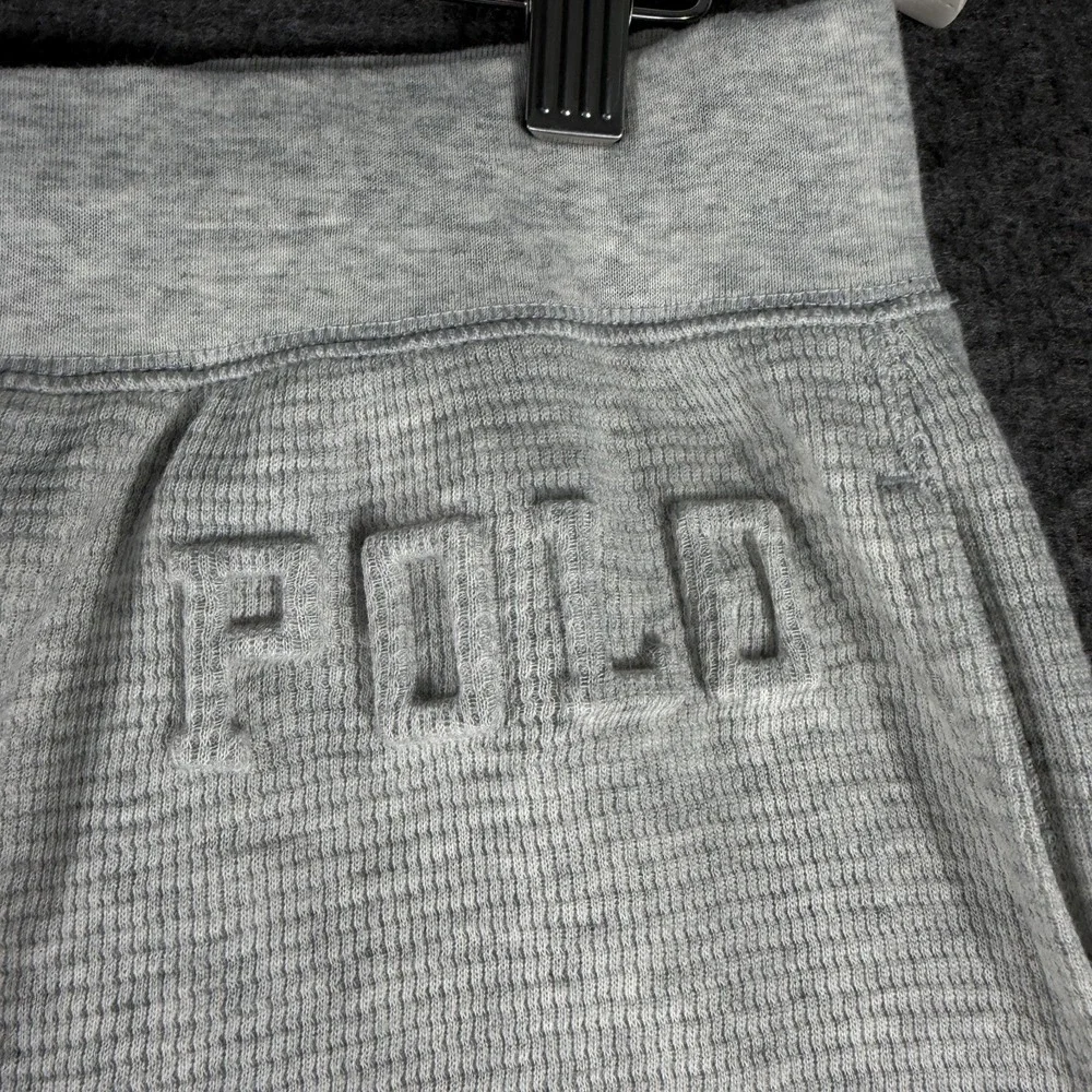 Polo Ralph Lauren Lounge Pants Mens XL Gray Waffle Knit Thermal Sleepwear Pocket